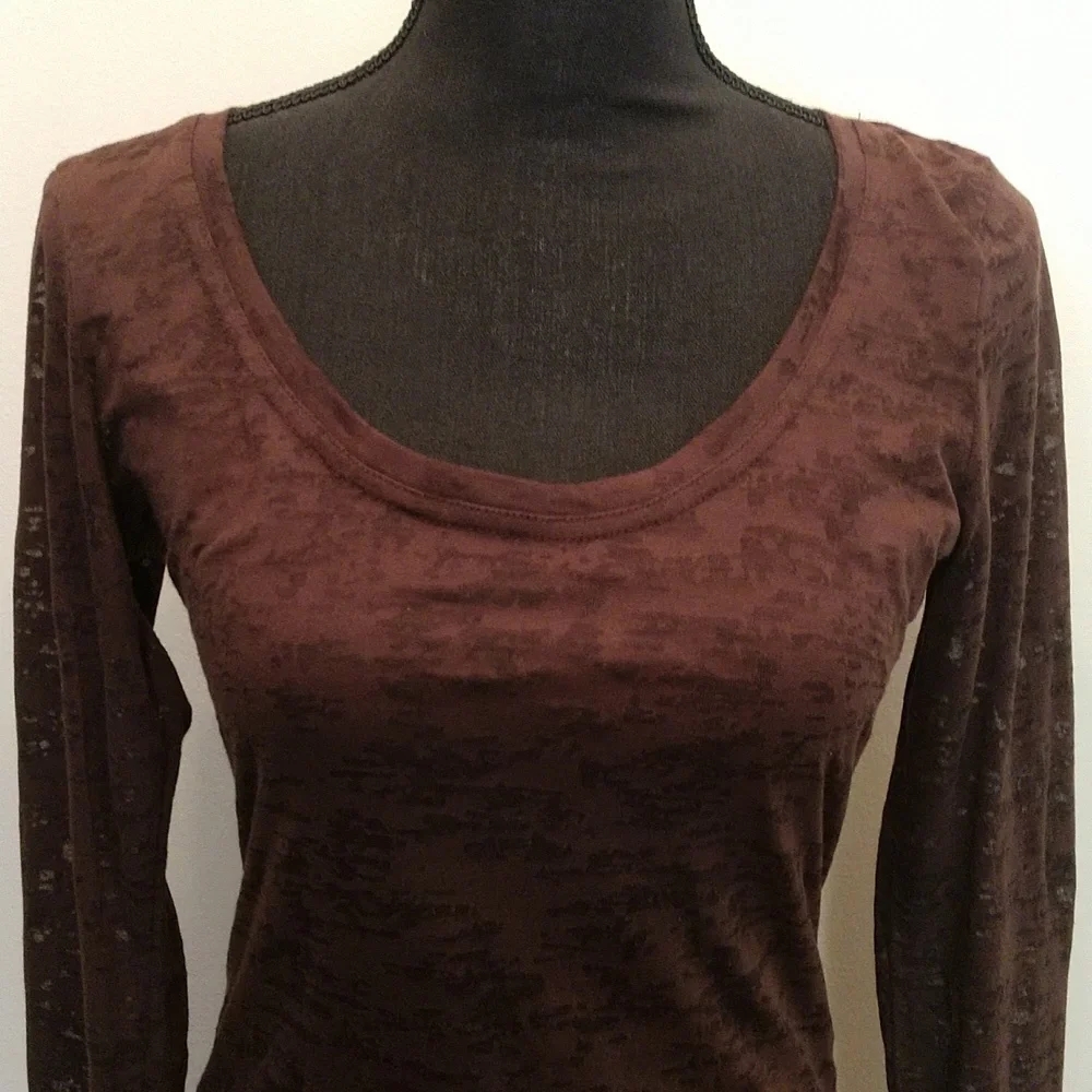 Maurices Long Sleeve Burn‎ Out Tee - Picture 2 of 6